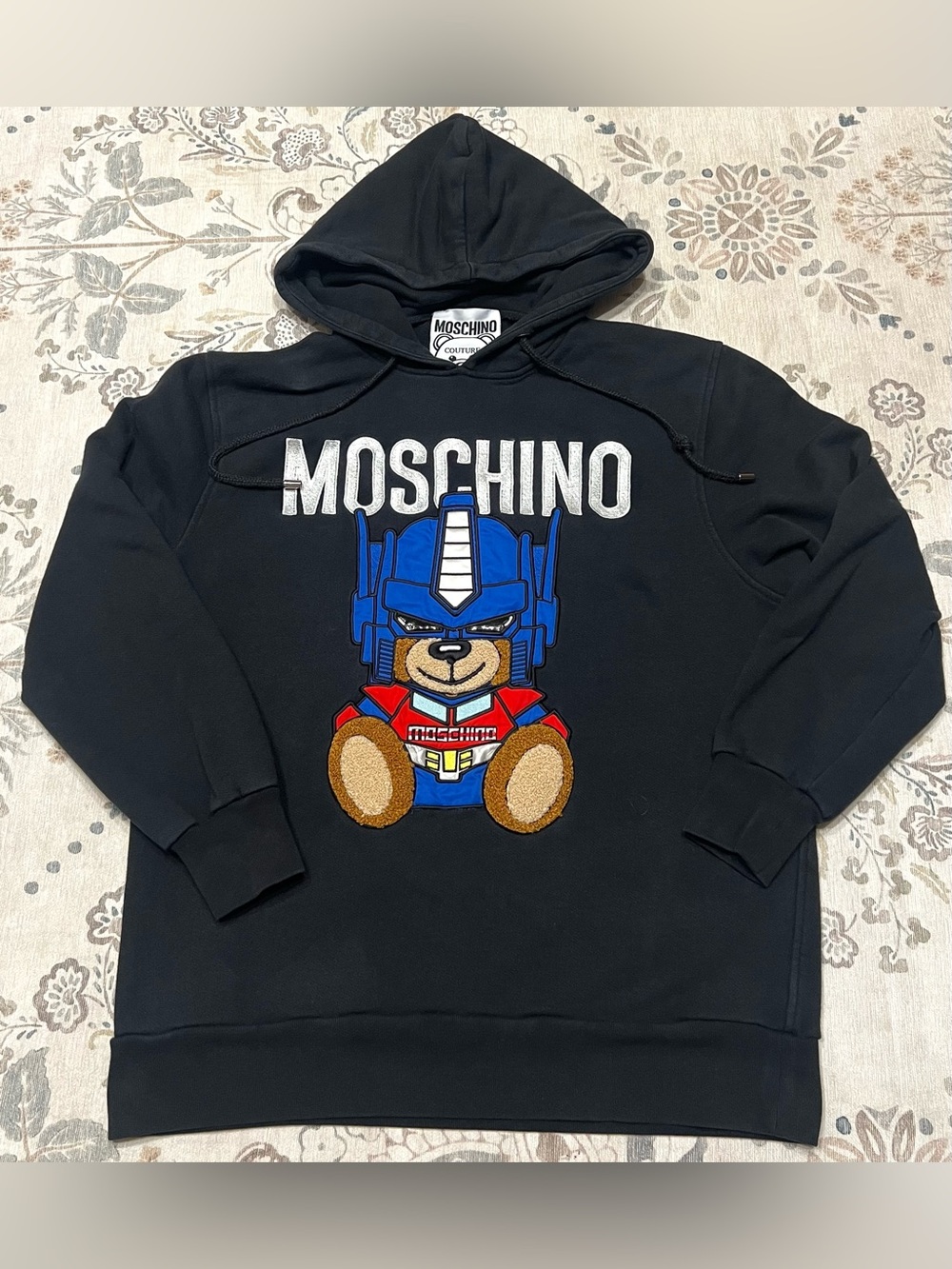 Moschino Couture Black Transformer Teddy
Cotton Hoodie Small